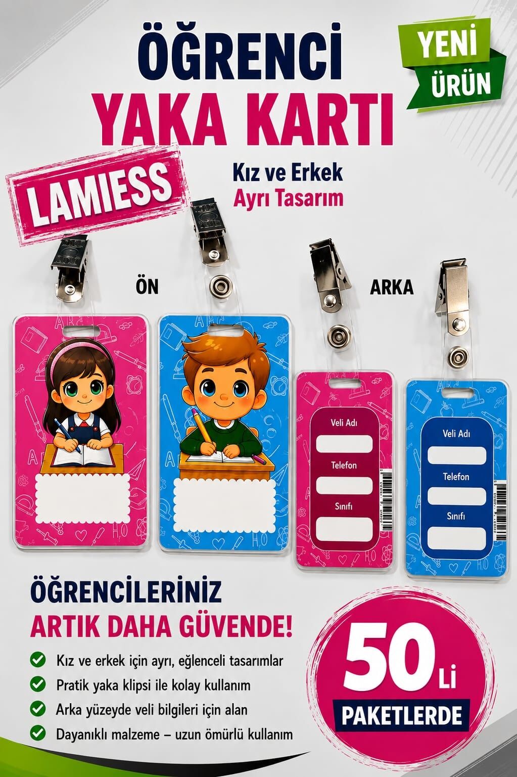 Öğrenci Yaka Kartı 100 Adet