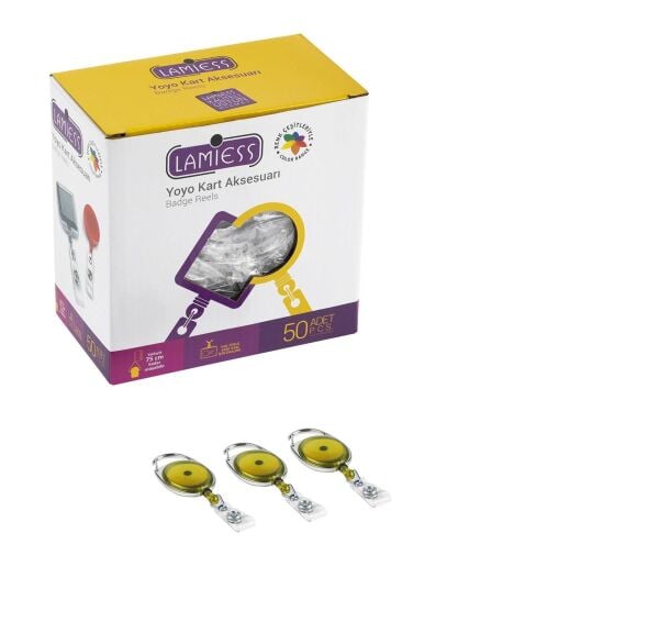 Lamiess Lms 154 Çelik Bordürlü Oval Yoyo Şeffaf Sarı  50'Li