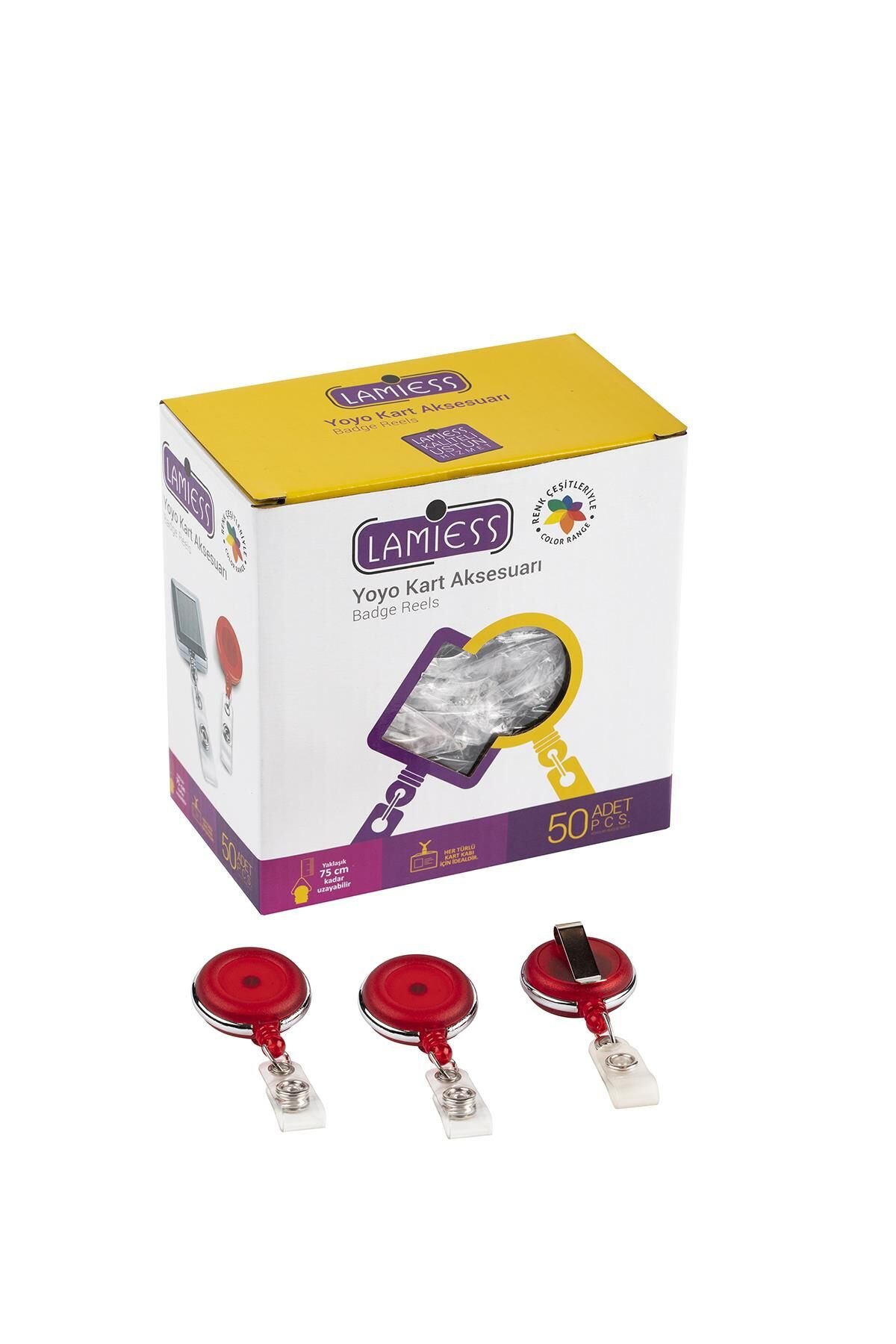 Lamiess Lms 378 Çelik Bordürlü Yuvarlak Yoyo Şeffaf Kırmızı  50'Li