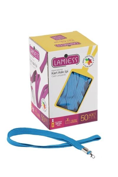 Lamiess Kart Askı İpi Paris Kancalı Mavi 50'Li