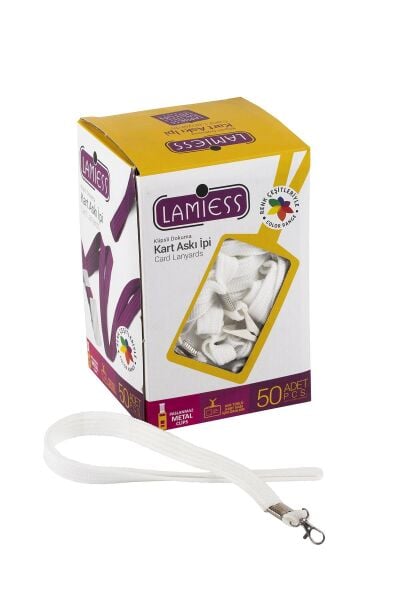 Lamiess Kart Askı İpi Paris Kancalı Beyaz 50'Li