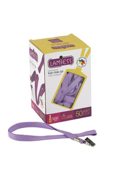 Lamiess Kart Askı İpi M.Maşalı Klipsli Mor 50'Li