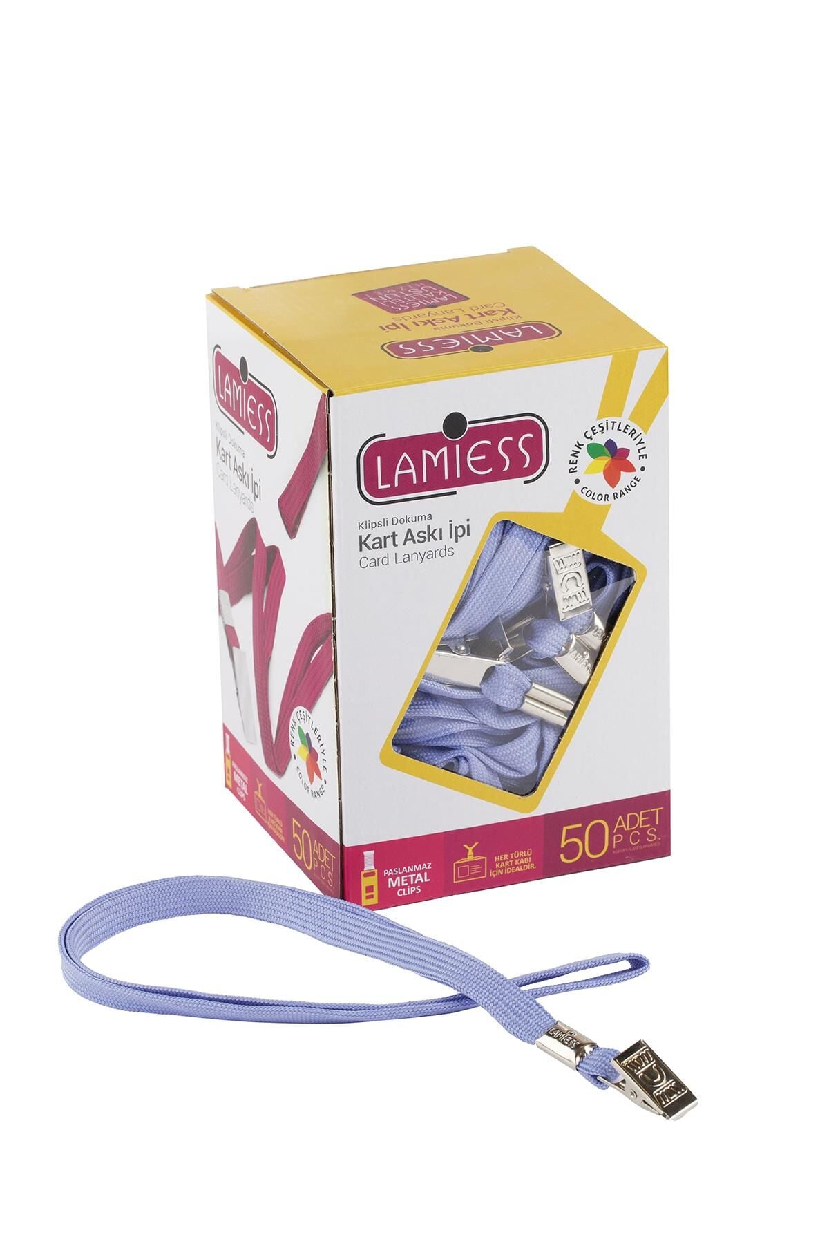 Lamiess Kart Askı İpi M.Maşalı Klipsli Lila 50'Li